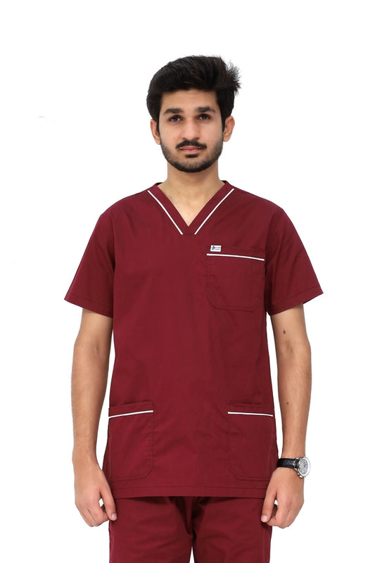 Men Piping V Neck Scrubs