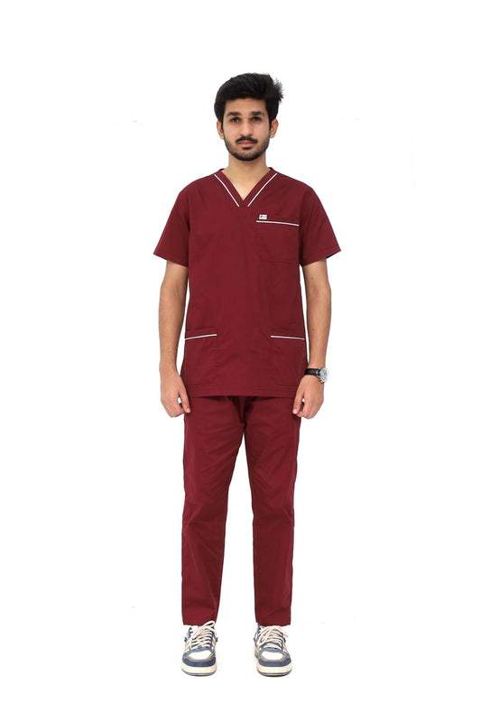 Men Piping V Neck Scrubs