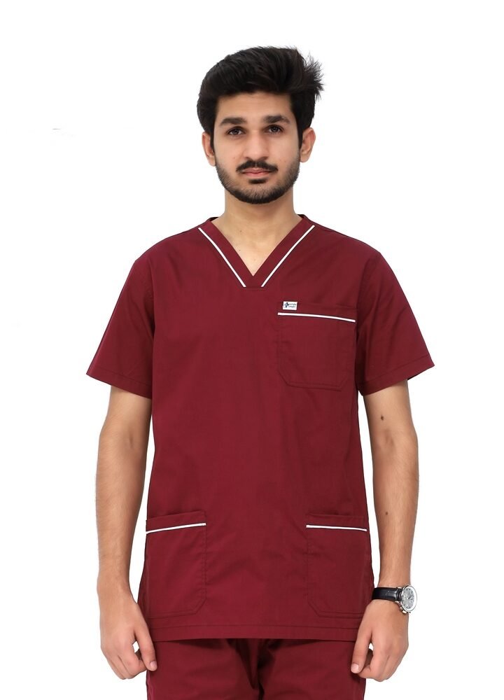 Men Piping V Neck Scrubs